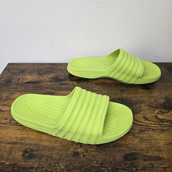 Skechers Lime Green Slides Sandals Women's Size 10 Beach Water Summer - Picture 2 of 7